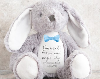 Personalised Will You Be Our Page Boy Bunny, Children's gifts, Gifts for page boy, usher, ring bearer, Wedding gifts for little boy UK