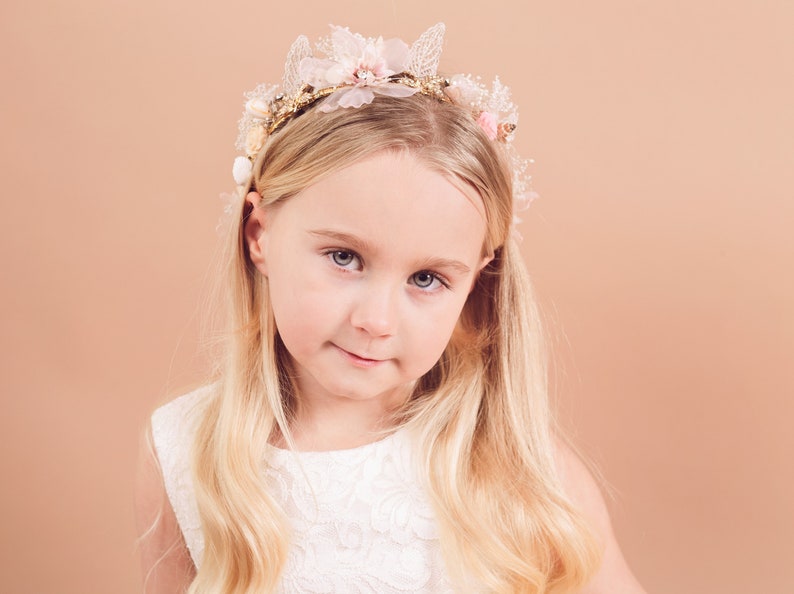 Flower Girl Hair Accessory Boho Wedding Hair Wreath Flower Etsy