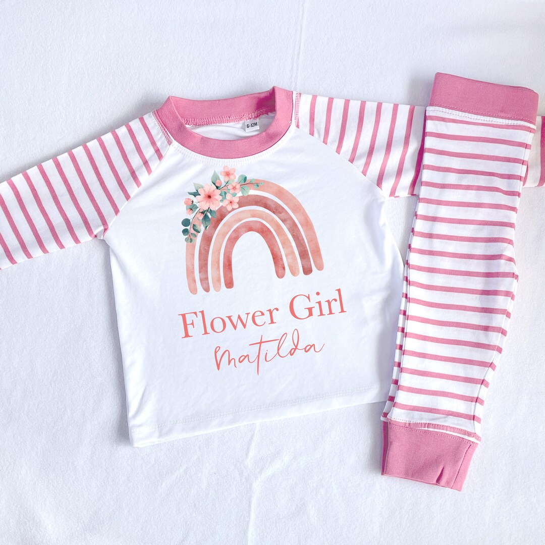 Flower Girl Pyjamas for Kids Flower Girl Pjs Flower Girl Etsy