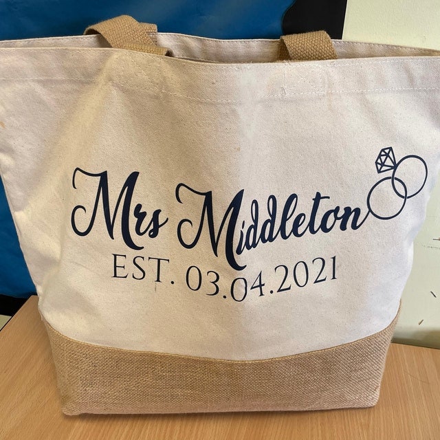 Personalised Bride Tote Bag Bridal Party Gift Bag Personalised Etsy