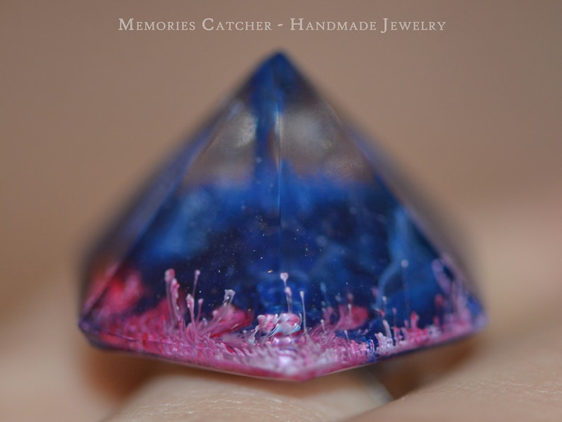 blue ring Mystic volcano ring resin jewelry resin rings ring for women unique ring handmade jewelry gift for her gift for mom