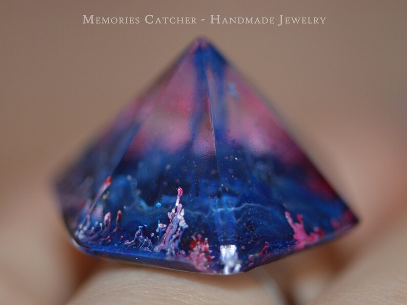 blue ring Mystic volcano ring resin jewelry resin rings ring for women unique ring handmade jewelry gift for her gift for mom