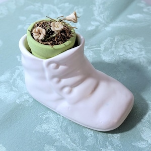 1950s Haeger Baby Bootie Planter, Mid-century Baby Shoe Planter, Ceramic Baby Bootie Planter, Vintage Haeger Pottery, (See Description)