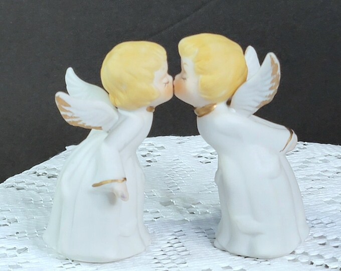 1970s Kissing Angel Figurines Kissing Angel Figurines Made in Etsy