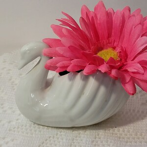 Vintage Den Rickert Swan Planter, Small Succulent Planter, Ceramic Swan Planter, Fine China Swan Planter, 4.5" Swan Planter, *Description