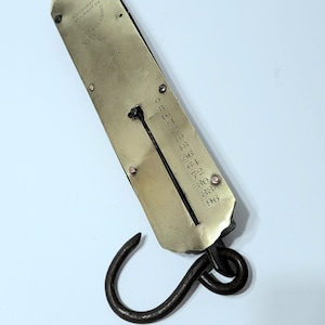 Antique Morton and Bremner 100 lb Measure Spring Scale, Antique Spring Balance Scale with Brass Face Plate, VintageScale, * Description