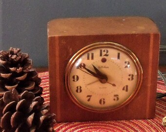 5 Telecoron Vintage Marble Square Table Clock 1940/'s,Model 7457    B 43
