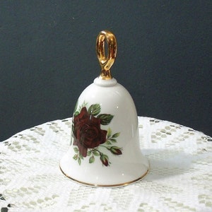 Vintage Danbury Bone China Bell, Limited Edition Danbury Mint American Rose Bell, Josephine Bruce Rose Bell, Vintage Bell, See Description