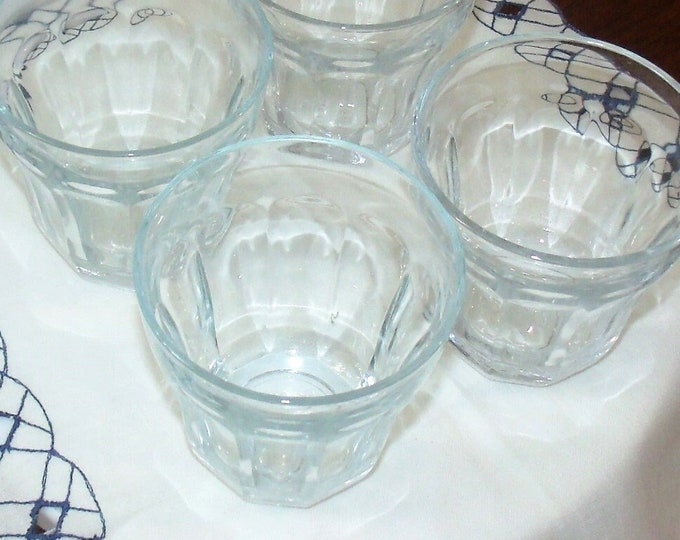 1970s Vintage Lowball Glasses, Set of 4 PALAKS Clear Glasses, Pasabache
