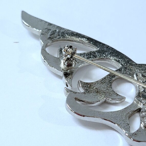 Vintage Ginnie Johansen Brooch, Silver Tone Dolph… - image 6