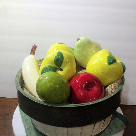 Hand Made Ceramic Fruit 7 Piece Hand Painted Ceramic Fruit Etsy