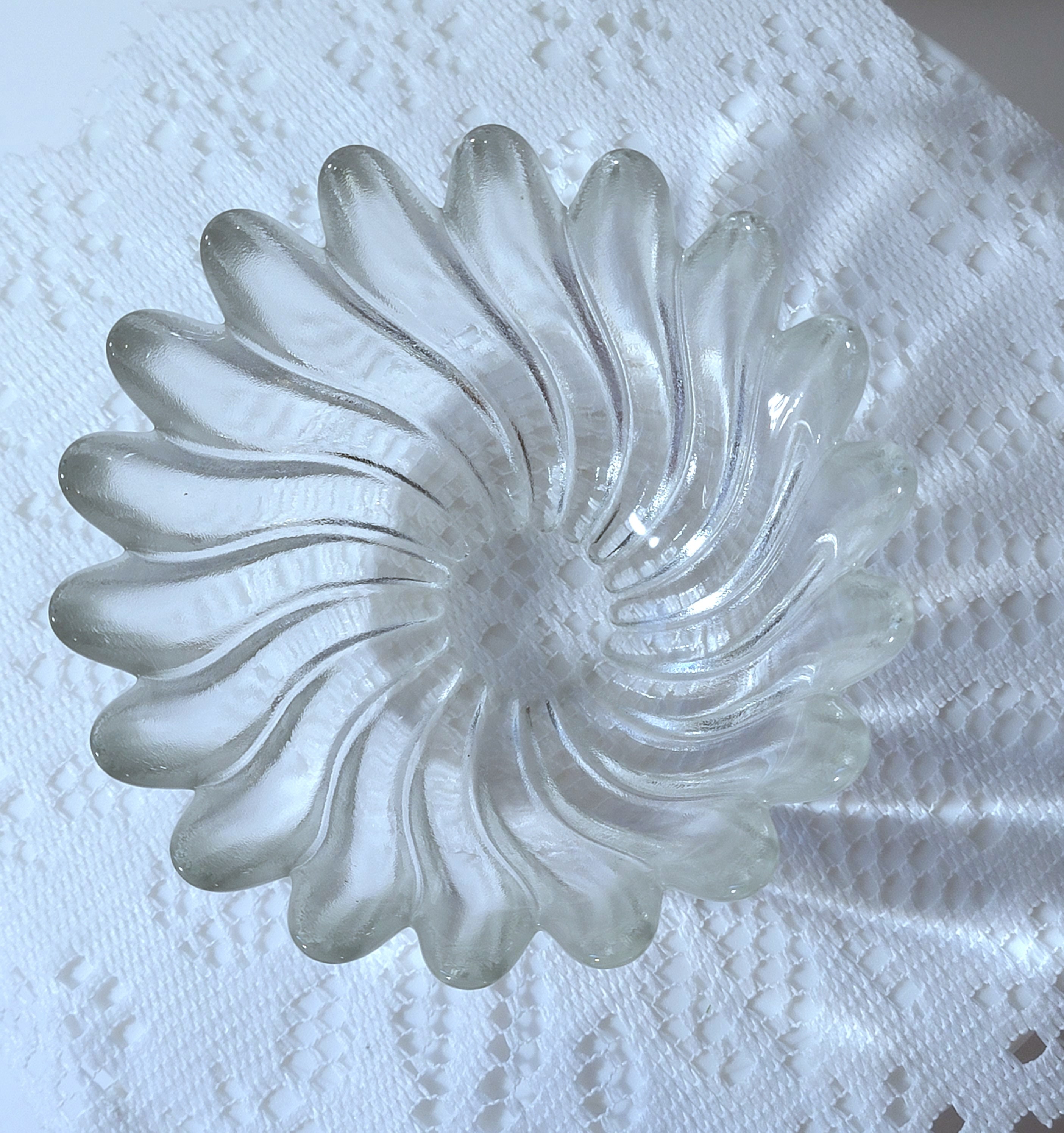 1980s Studio Nova Solaris Clear Bowl Vintage Textured Glass Etsy