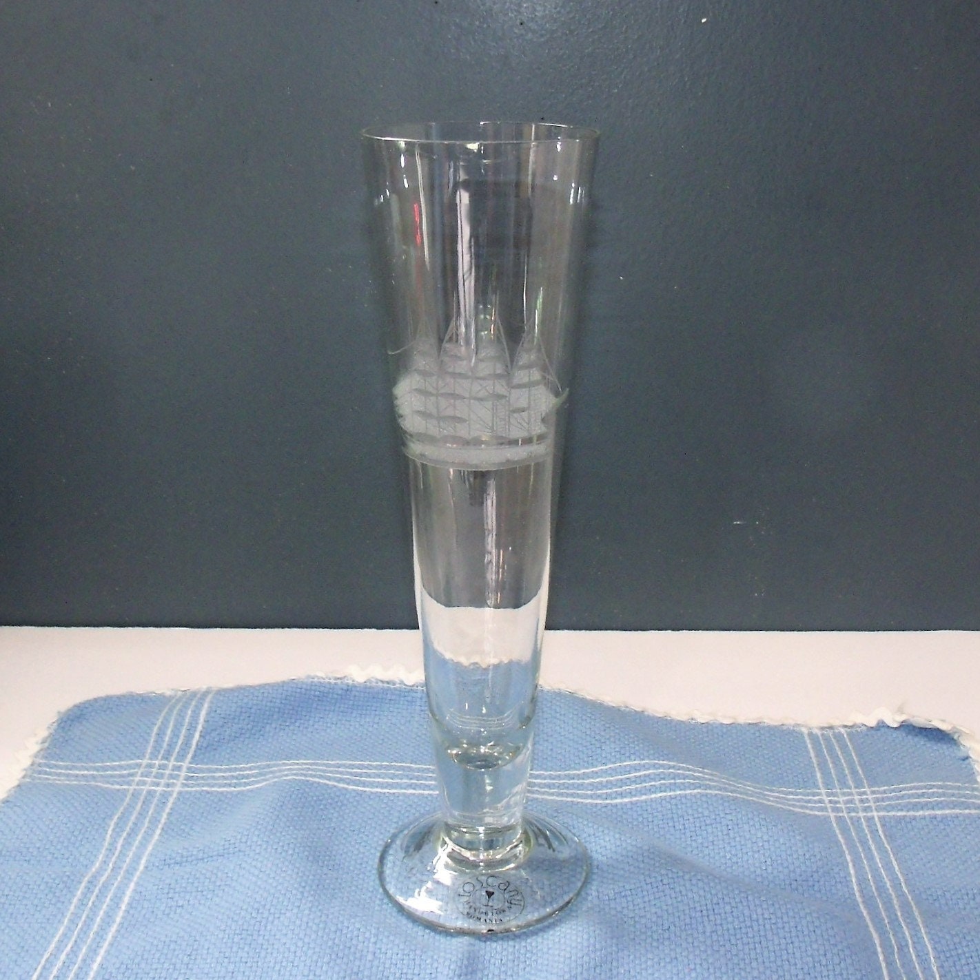 1970s Hand Blown Crystal Vase Toscany Clipper Ship Vase Etsy