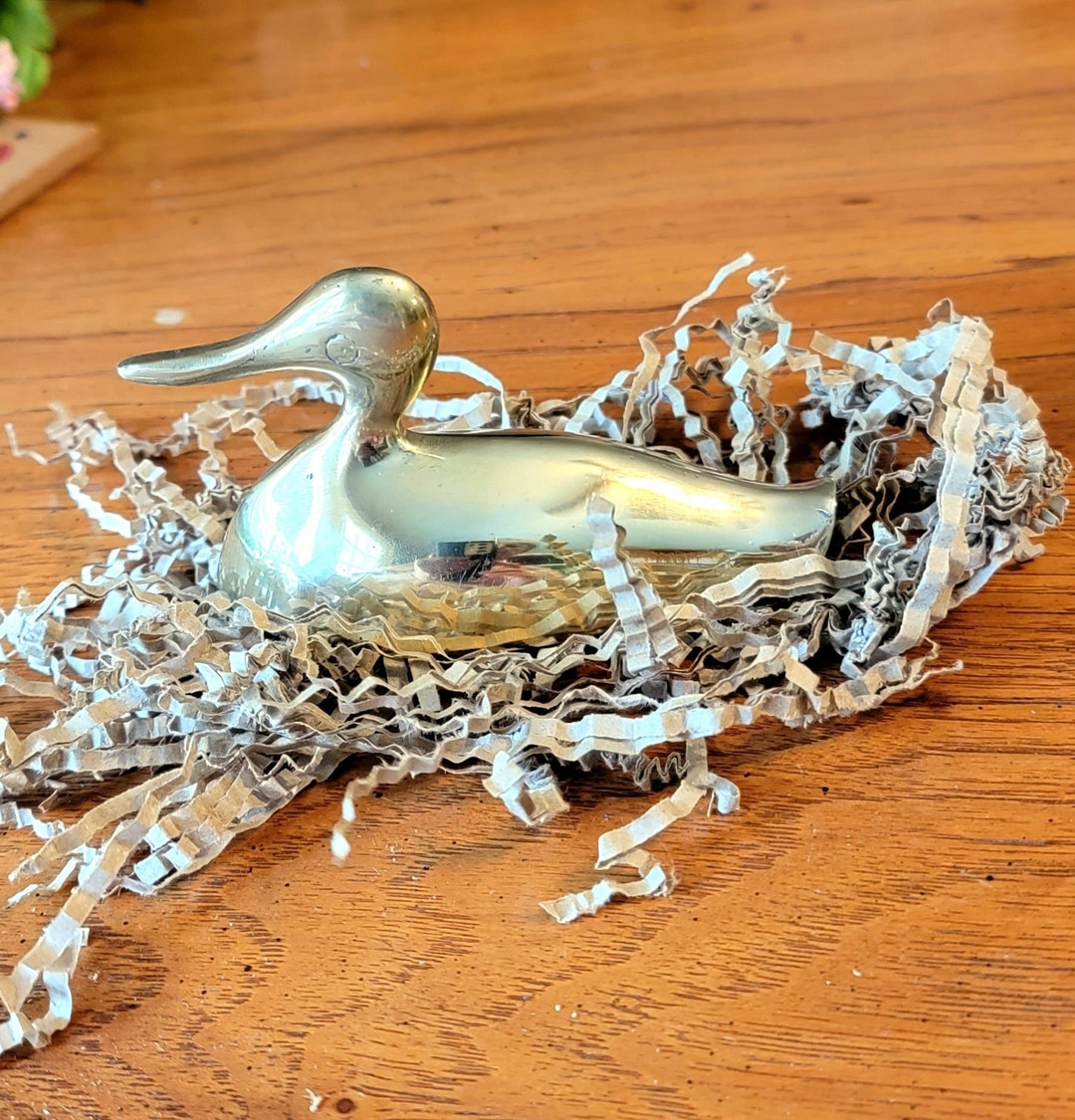 Vintage Brass Duck Figurine Small Duck Figurine 4 Etsy