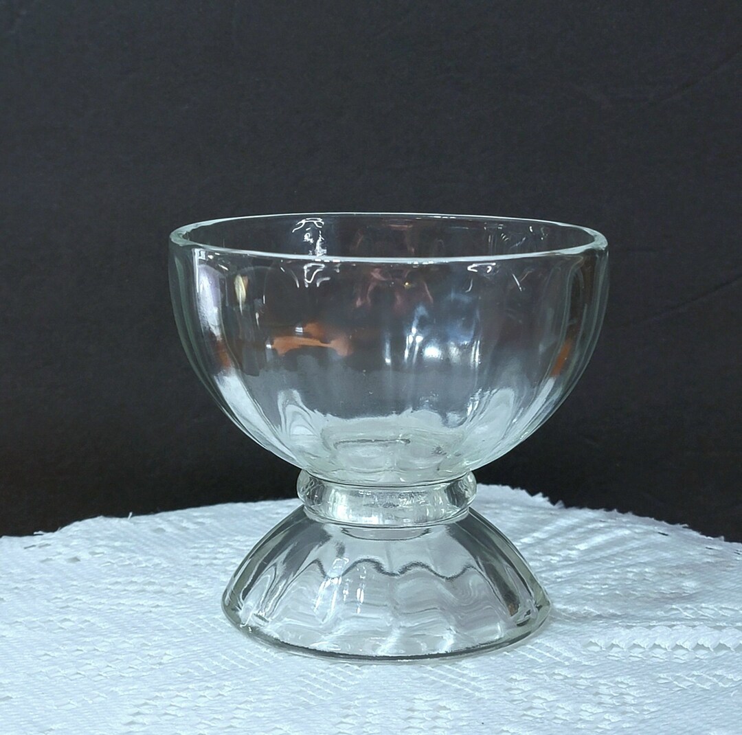 Libbey Ribbed Glassware Vintage Libbey Ribbed Optic Glass Compote Bowl, Mid-century Candy Dish ...