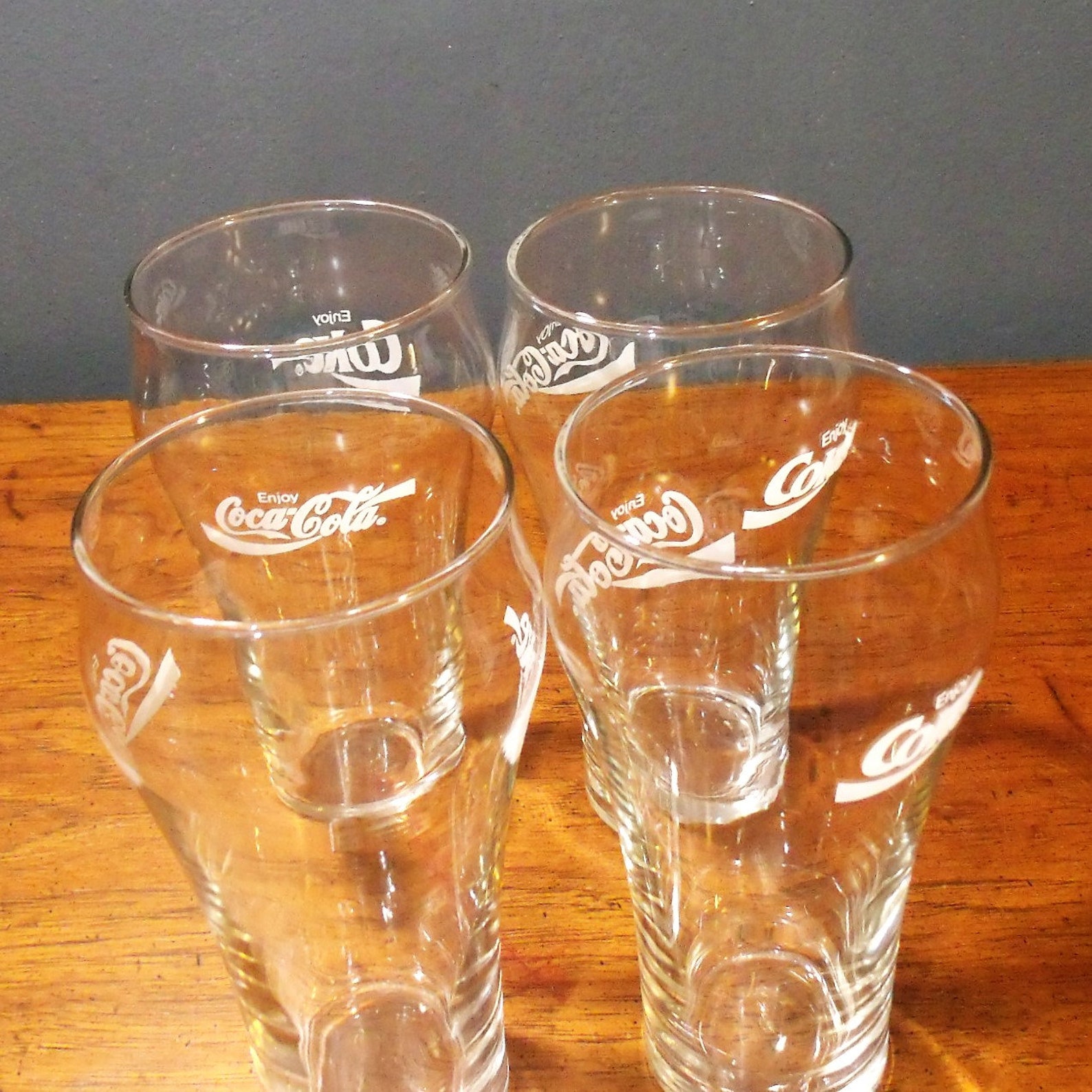 1960s Enjoy Coca Cola Glasses 4 Vintage Coca Cola Glasses Etsy