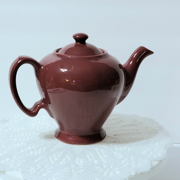 Mid-century McCormick Pottery Teapot,  Vintage McCormick Pottery USA Burgundy Teapot, Vintage Ceramic Teapot, See Description