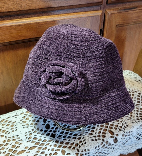 1970s Jaclyn Smith Bucket Hat, Purple Bucket Hat, 