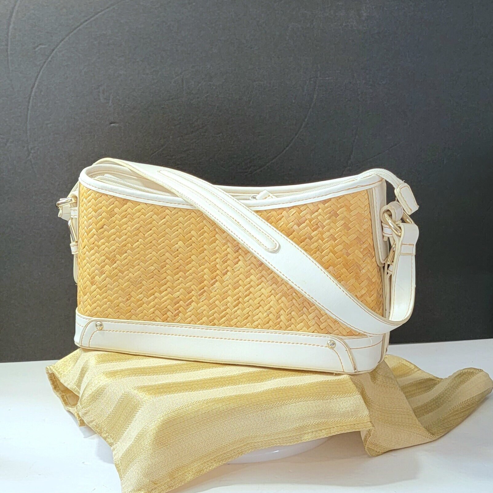 Aigner Straw Handbag Etsy