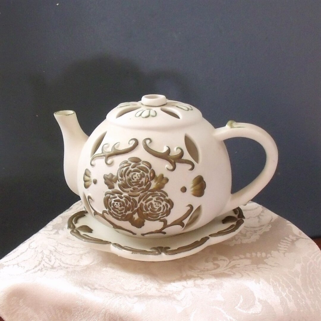 Vintage Party Lite Teapot Candle Holder, Teapot Shaped Votive Candle