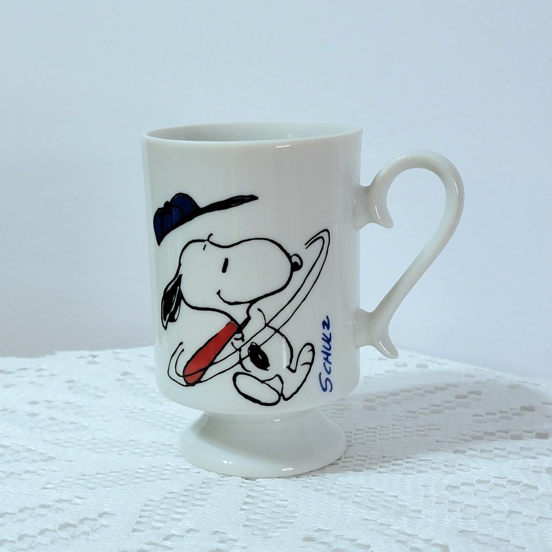 Vintage Snoopy Baseball Mug, Peanuts Character Mug, Charles Schulz Design Snoopy Woodstock