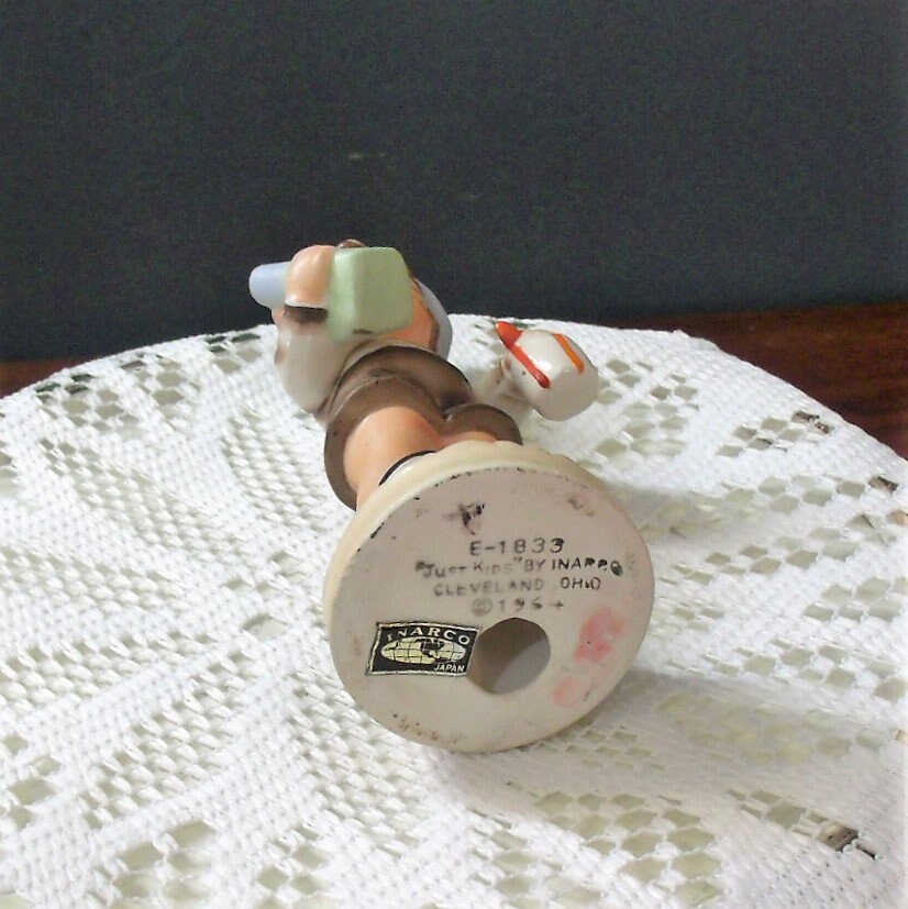 1964 Little Boy Figurine, Inarco E-1833 Boy With Gifts