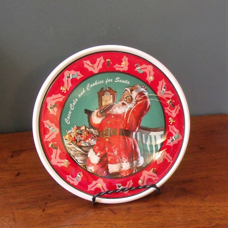 1998 Santa Cookie Plate And Cup Set CocaCola Santa Plate Etsy.de