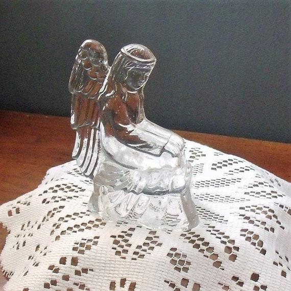 Vintage Angel Votive Holder Glass Angel Votive Candle Holder Etsy