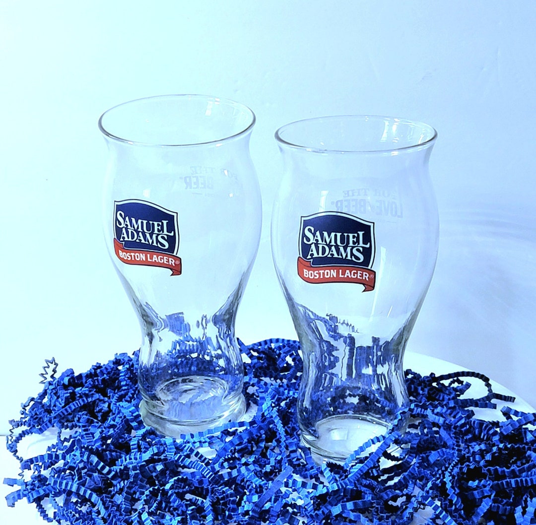 Vintage Samuel Adams Beer Glasses, Set of 2 Samuel Adams Boston Lager