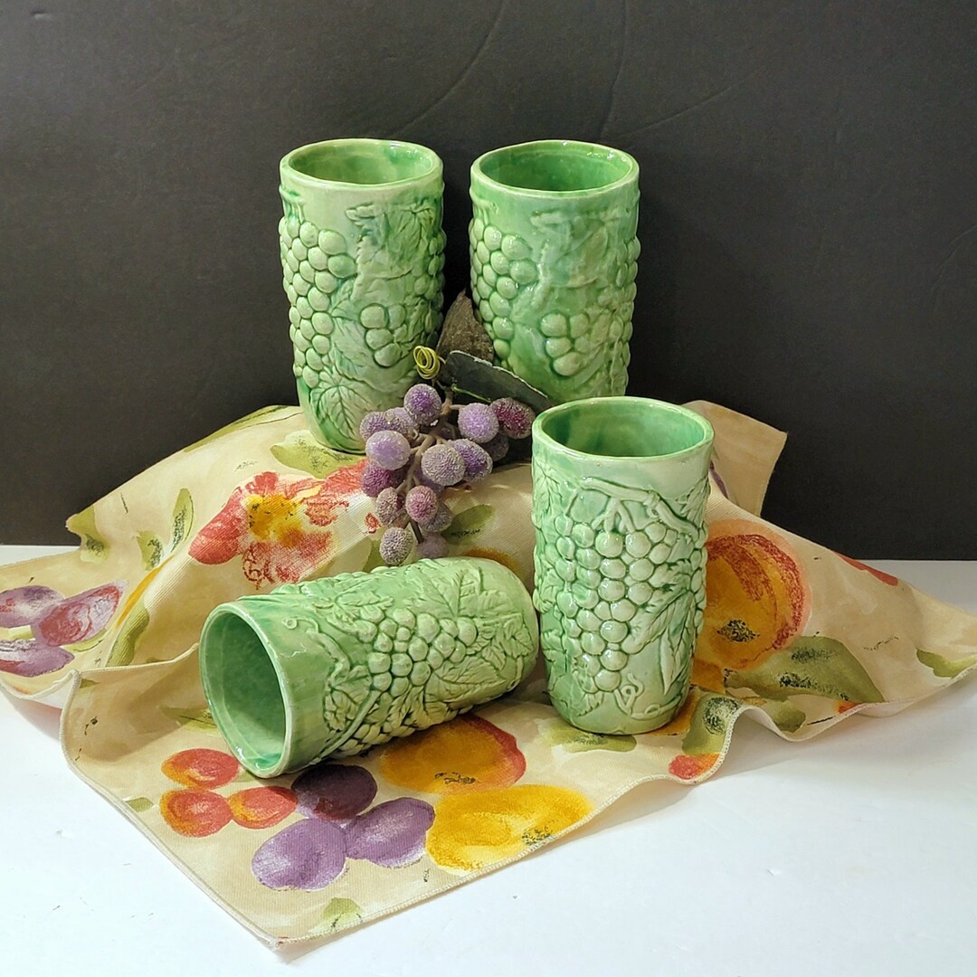 Vintage Ceramic Tumblers Set of 4 Midcentury Kentucky Etsy
