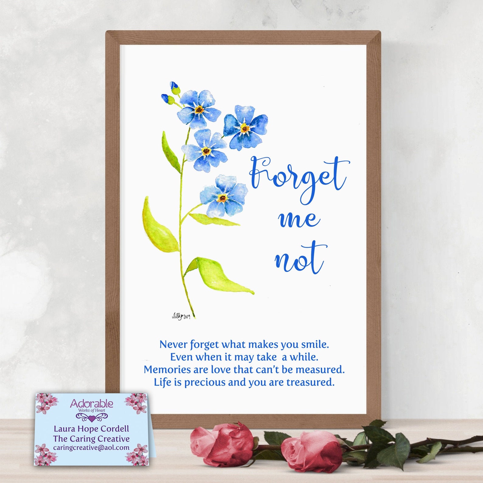 artwork & card with poem dementia fundraising Etsy