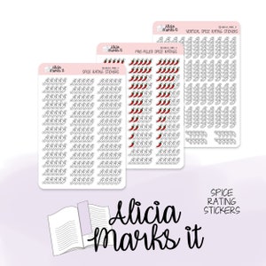 Spice Rating | Planner Stickers | Bujo Stickers