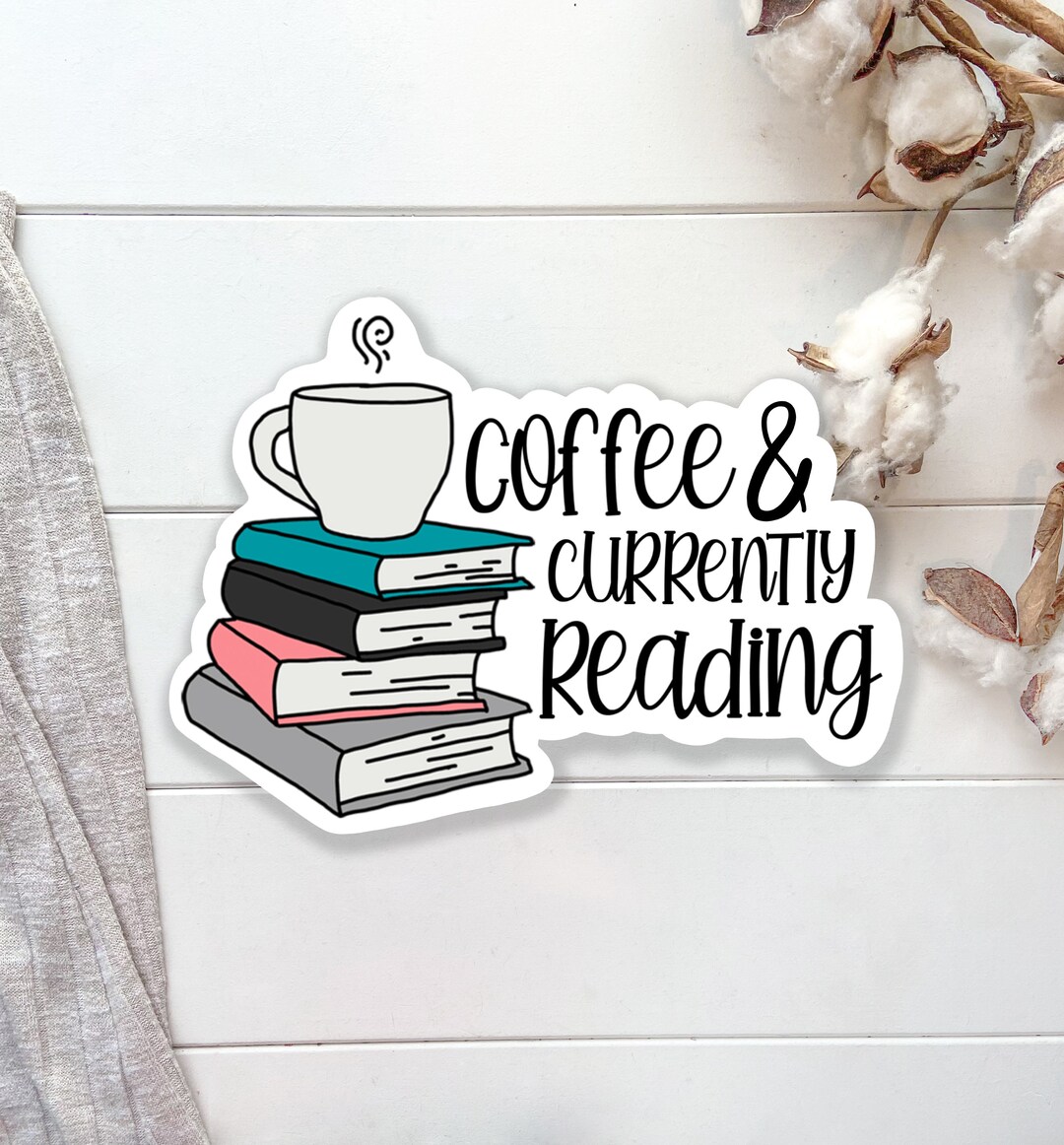 Coffee & Books | Vinyl Sticker - Etsy