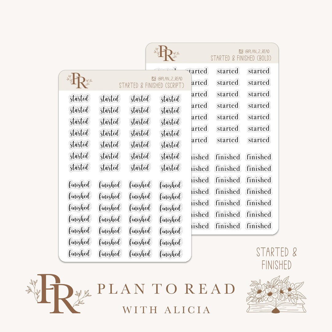Finaled Sticker Started & Finished Stickers | Planner Stickers | Bujo Stickers - Etsy