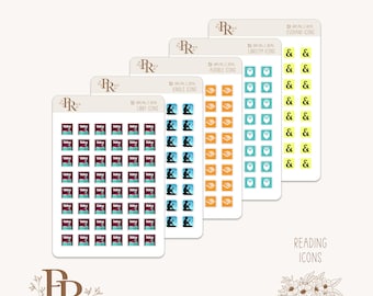 Reading Icons | Planner Stickers | Bujo Stickers