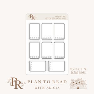 Cases verticales de classement par étoiles | Stickers pour agenda | Stickers bujo