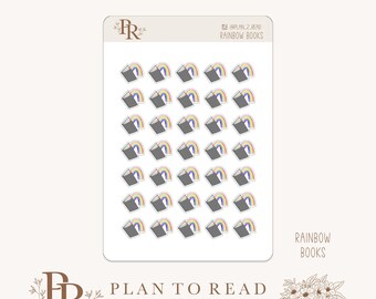 Rainbow Books Stickers | Planner Sticker | Bujo Stickers