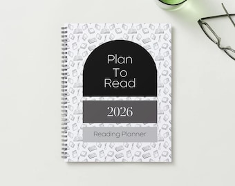 Plan To Read 2026 Planner Greyscale *DOWNLOAD-PRINT & BIND* | Book Planner | Reading Journal