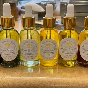 Kräuter-Bade-/Körperöl, Kräuter-Gesichtsserum, Kräuteröl, Maniküre-Öl, Pediküre-Öl, Seifen-Zusatz, botanisches Massage-Öl, Öl für Salben