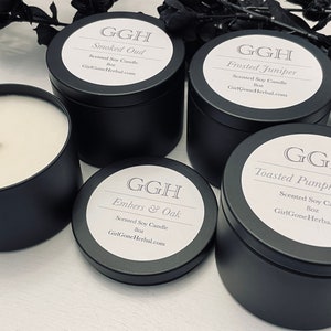 Black Gothic Candle, Scented Soy Candle, Dark Academia Decor, Halloween Candle, Candle for Men, Witchy/Wizard Candle, Full Moon Candle