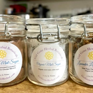 Gourmet Baking Sugars, 1.5oz Herbs and Spices Jars, Organic Culinary Herbs, Kitchen Herbs, Dried Garden Flower Herbs, Gourmet Spices