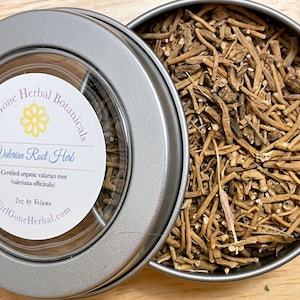Valerian Herbal Tea, Valerian Infusion, Loose leaf Tea Tin, Gourmet Organic Tea