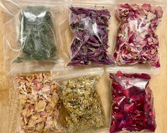 Organic Dried Herbs & Flowers L-Z for Oils, Balm/Salves, Candles, Soap, Skincare, Bath, Body, Steam, Dye, Colorants, Crafts, Witch, Ritual