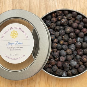 Juniper Berry Spice, Organic Juniper Berry, Gourmet Herb, Juniper Berry Herb, Juniper Infusion, Juniper Tisane, Herbal Tea, Loose Tin Gift