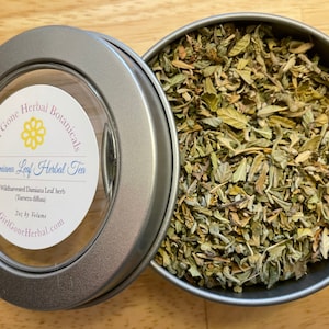 Damiana Leaf Herbal Tea, Damiana Leaf Infusion, Looseleaf Tea Tin, Gourmet Organic Tea