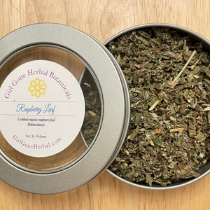 Raspberry Leaf Herbal Tea, Raspberry Leaf Infusion, Loose leaf Tea Tin, Gourmet Tea