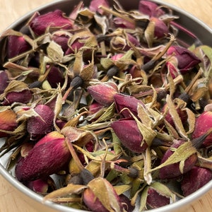 Red Rose Bud Herbal Tea, Red Rose Bud Infusion, Looseleaf Tea Tin, Gourmet Organic Tea