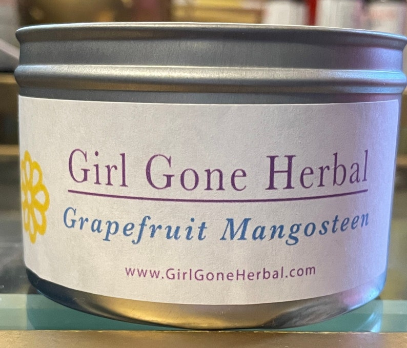 Grapefruit Mangosteen Candle Scented Soy 8oz Tin Herb and Etsy