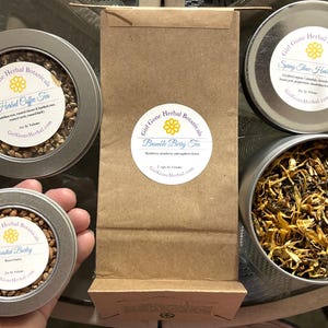 Organic Herbal Tea Tins, Handmade Loose Herbal Tea, Caffeine Free Tea, Herbal Infusions, Herbal Tisanes, Tea Samples, Girl Gone Herbal Tea image 2