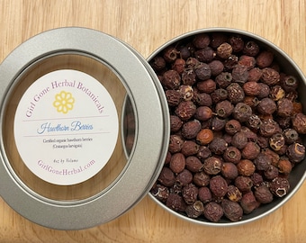 Hawthorne Berry Herbal Tea, Hawthorn Berry Infusion, Organic Hawthorn Berry Loose Tea, Tea Tin Gift
